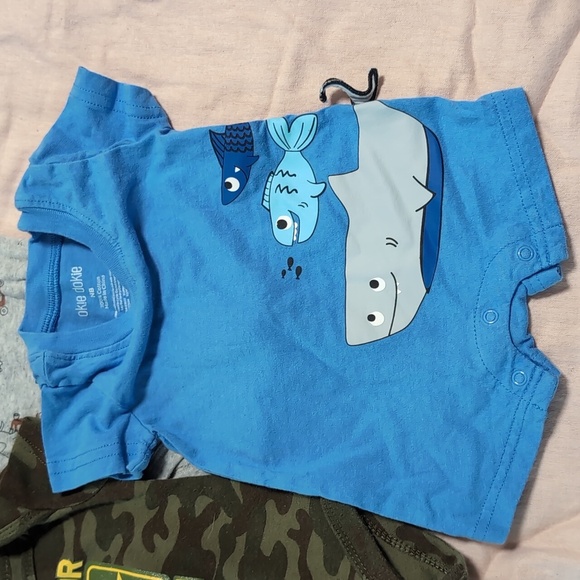 Boys Newborn Short Sleeve Onesie Lot 4 Piece Set - Picture 2 of 5